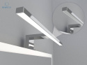 FURNIDESIGN - lustro łazienkowe z kinkietem LED i 3 półkami dąb sonoma, 60x50 cm, lewe