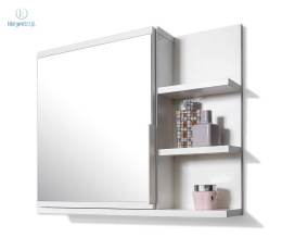 FURNIDESIGN - nowoczesna szafka łazienkowa wisząca, biała 60x50 cm, prawa