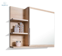 FURNIDESIGN - nowoczesna szafka łazienkowa wisząca, dąb sonoma 60x50 cm, lewa