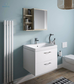 FURNIDESIGN - nowoczesna szafka łazienkowa wisząca, dąb sonoma 60x50 cm, lewa