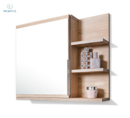 FURNIDESIGN - nowoczesna szafka łazienkowa wisząca, dąb sonoma 60x50 cm, prawa