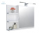 FURNIDESIGN - wisząca szafka łazienkowa z kinkietem LED, biała 60x50 cm, lewa
