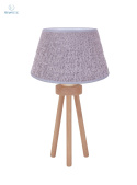 DUOLLA - lampka stołowa/nocna z abażurem BOUCLE szara