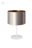 DUOLLA - lampka stołowa/nocna z abażurem CANNES ecru/gold