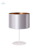 DUOLLA - lampka stołowa/nocna z abażurem CANNES white/gold