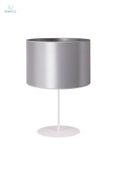 DUOLLA - lampka stołowa/nocna z abażurem CANNES white/silver