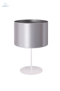DUOLLA - lampka stołowa/nocna z abażurem CANNES white/silver