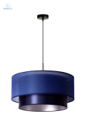 DUOLLA - nowoczesna lampa wisząca z abażurem NANTES, granatowa S