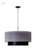 DUOLLA - nowoczesna lampa wisząca z abażurem NANTES, srebrno - czarna