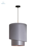 DUOLLA - nowoczesna lampa wisząca z abażurem PARIS, srebrna