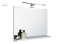 FURNIDESIGN - lustro łazienkowe z kinkietem LED i półką białe, 60x50 cm