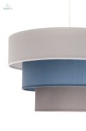 DUOLLA - nowoczesna lampa wisząca z abażurem LUNETA, grey/blue/anthracite