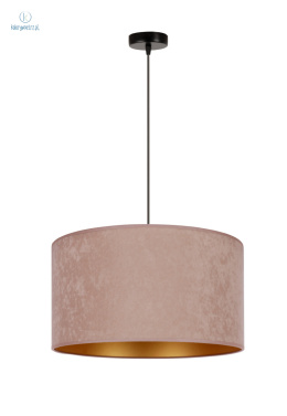 DUOLLA - nowoczesna lampa wisząca z abażurem ROLLER, beige/gold