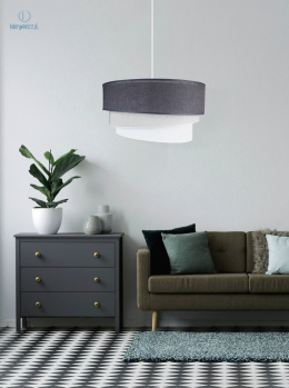 DUOLLA - nowoczesna lampa wisząca z abażurem TRIO, grey