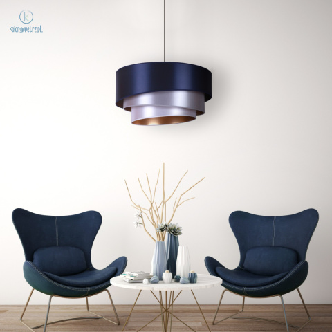 DUOLLA - nowoczesna lampa wisząca z abażurem TRIO, navy blue
