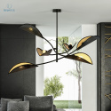 EMIBIG - nowoczesna, designerska lampa sufitowa LOTUS VI black/gold