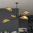 EMIBIG - nowoczesna, designerska lampa sufitowa LOTUS VI black/rattan