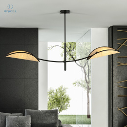 EMIBIG - nowoczesna, designerska lampa sufitowa LOTUS black/rattan