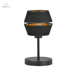 EMIBIG - lampka stołowa/nocna z abażurem PIANO, czarny/złoty