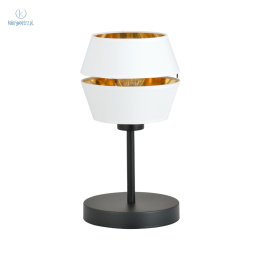 EMIBIG - lampka stołowa z abażurem PIANO, biały/złoty