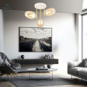 EMIBIG - nowoczesna lampa sufitowa ARGO 3 biała/miodowa