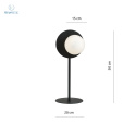 EMIBIG - nowoczesna, skandynawska lampka stołowa OSLO, czarny/biały