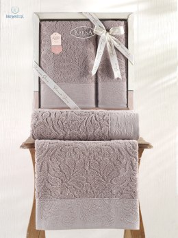 Karna Home - zestaw ręczników bawełnianych NOVRA beige (50x90 cm)+(70x140 cm)