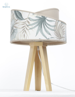 BPS Koncept - lampa stołowa/nocna z abażurem BOHO MISKANT PALM, drewno