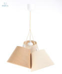 BPS Koncept - lampa wisząca z abażurem BOHO TRIPLE, kremowa/naturalna