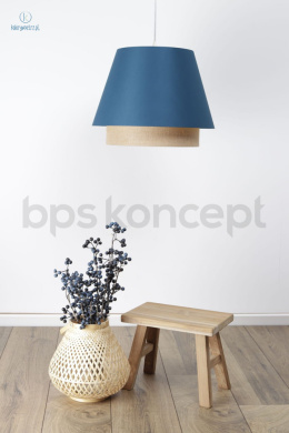BPS Koncept - lampa wisząca z abażurem boho juta SENSEI II, niebieski