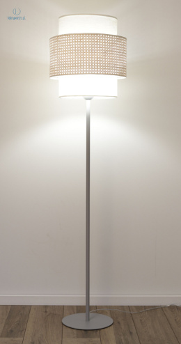 BPS Koncept - rattanowa lampa podłogowa boho ROTANG MAY, biała