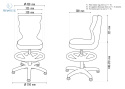 ENTELO - Krzesło dziecięce obrotowe(119-142 cm) PETIT MONOLITH, MT33