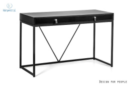 UNIQUE - loftowe, industrialne biurko NORTES ALL BLACK, 120x50 cm czarne