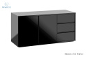 UNIQUE - nowoczesne biurko z szafką MARIN, 120x60 cm czarne