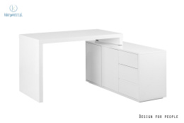 UNIQUE - nowoczesne biurko z szafką TIVANO, 120x60 cm białe
