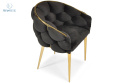FERTONE - stylowe krzesło glamour z welurem BALLON, czarne/złote