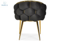 FERTONE - stylowe krzesło glamour z welurem BALLON, czarne/złote