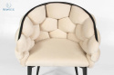 FERTONE - stylowe krzesło glamour z welurem BALLOON, beżowe/czarne