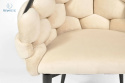 FERTONE - stylowe krzesło glamour z welurem BALLOON, beżowe/czarne
