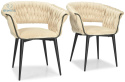 FERTONE - stylowe krzesło glamour z welurem IRIS, beżowe/czarne