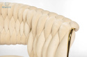 FERTONE - stylowe krzesło glamour z welurem IRIS, beżowe/złote