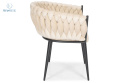 FERTONE - stylowe krzesło glamour z welurem ROSA, beżowe/czarne
