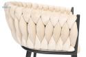 FERTONE - stylowe krzesło glamour z welurem ROSA, beżowe/czarne
