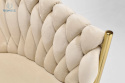 FERTONE - stylowe krzesło glamour z welurem ROSA, beżowe/złote