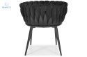 FERTONE - stylowe krzesło glamour z welurem ROSA, czarne