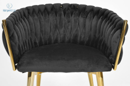 FERTONE - stylowe krzesło glamour z welurem ROSA, czarne/złote