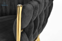 FERTONE - stylowe krzesło glamour z welurem ROSA, czarne/złote