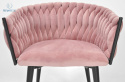 FERTONE - stylowe krzesło glamour z welurem ROSA, różowe/czarne