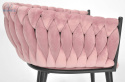 FERTONE - stylowe krzesło glamour z welurem ROSA, różowe/czarne