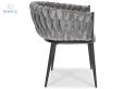 FERTONE - stylowe krzesło glamour z welurem ROSA, szare/czarne